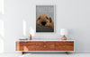 Amazing pop art of airedale terrier in a white living room