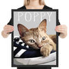 Custom cat pop art from photo in a black frame