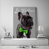 Dog poster - This is a dog art print of French bulldog on canvas
