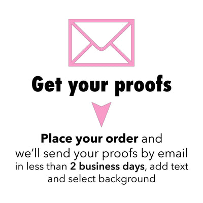 we will send your proofs by email in less than 2 business days