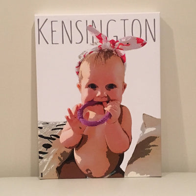 custom kid canvas of adorable toddler