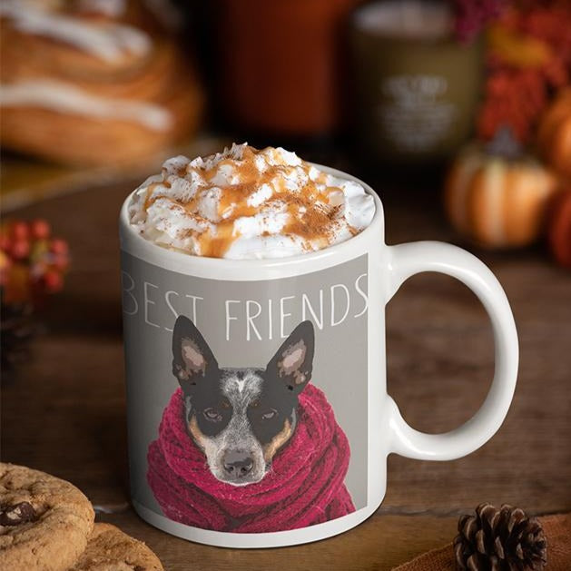 Add your puppy on a custom Pink Poster mug