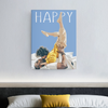 Custom Pink Poster kid canvas of a child playing with his dad in a modern kid bedroom