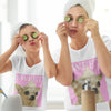 mother and daughter wearing their custom Pink poster dog art t-shirt